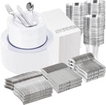 Sier Plastic Dinnerware Set - Disposable Plates, Dert New. Price: $124.79.