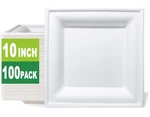 Greenworks 100 Count Inch Large Square Compostable Plates, Biodegradable Baga New. Price: $63.92.