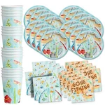 Little Fisherman Fishing Birthday Party Supplies Set Plates Napkins Cups Tablewa New. Price: $27.34.