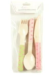 Bamboo Flatware Disposable Reusable Watermelon Design 24 Pieces Cakewalk New. Price: $15.79.