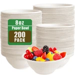 Tiaiidi 200PK 8OZ Compostable Sugarcane Bagasse Bowls Heavy-duty Disposable New. Price: $26.66.