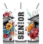 20OZ Skinny Stainless Steel Tumbler Cup Mug. 2024 Senior. Floral. Customized New. Price: $13.88.