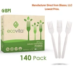 100% Compostable Forks - Disposable Utensil Set Ecovita (140 & 500 Qty) New. Price: $71.25.