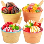 Tellshun 4 Pack Ice Cream Bowls And Spoons Set, Frozen Yogurt Cups With New. Price: $16.12.