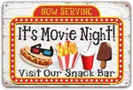 Metal Sign Now Serving Movie Night Retro Decor Home Bedroom Theater Bar Ca New. Price: $9.99.