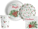 Traditional Christmas Tableware Pack: Disposable Paper Plates, Napkins And Cu... New. Price: $36.97.