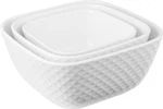 Le Regalo 3-PIECE Stoneware Square Set White Honeycomb Nesting. Price: $29.99.