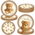 Teddy Paper Plates Can Bearly Wait Baby Shower Party Supplies 48PCS B... New. Price: $24.09.