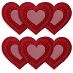 Valentines Day Heart Placemats Set Of 6 Embroidered Glitter Sequins 13.5X15 New. Price: $31.99.