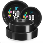 Party Solids Black Plastic Plates For Supplies, Disposable 10 New. Price: $37.99.