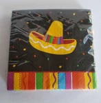 Amscan Beverage Cocktail Napkins 16 Count 3 Ply Fiesta Fun Sombrero New Sealed. Price: $7.99.