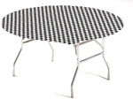 Ceg Plastic Table Cover, Black & White Check, Round 60"/ELASTIC Corners (37297) New. Price: $19.00.