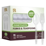 400 Count Plastic Silverware Heavy Duty - Clear Forks And Spoons Set ... New. Price: $34.58.