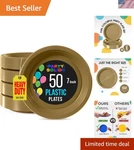 Party Solids Gold Plastic For Supplies 7" Disposable Plates... New. Price: $18.99.