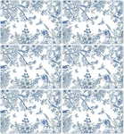 Blue Floral Placemats Set Of 6 Flower Bird Plastic Table Seasonal Spring New. Price: $15.85.