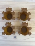 Vintage Wilton Silicone Teddy Bear Cupcake Molds Cups Liners Dark Brown Set Of 4 Used. Price: $12.99.