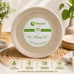 Disposable Plates Biodegradable Sugarcane Bagasse Eco-friendly 10"INCH 125 Pack New. Price: $18.99.