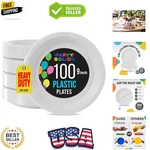 Exquisite White Plastic Plates For 9" Disposable Party... New. Price: $29.59.