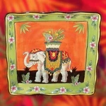 West Indies China Colonial Raj Elephant Pattern 9 Square Luncheon Salad Plate New. Price: $34.99.