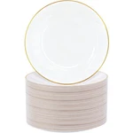 100PIECES White With Gold Rim Plastic Plates - 7.5INCH Disposable Salad/... New. Price: $50.03.