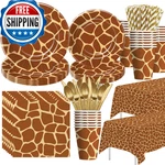 Xenorik Giraffe Print Birthday Party Supplies - Jungle Animal Texture New. Price: $36.56.