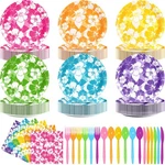 240 Pcs Hibiscus Party Plates Napkins Hawaiian Theme Tableware Set For Luau T... New. Price: $40.65.