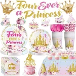 Xynic 201PCS Four Ever Princess Birthday Decorations Tableware Set Serves 25, New. Price: $39.05.