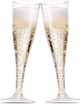 100 Plastic Champagne Flutes - 5 Oz Disposable Clear Glasses For Parti New. Price: $40.90.
