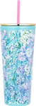 Lilly Pulitzer Double Wall Tumbler With Lid And Reusable Straw, Insulated Travel New. Price: $24.95.