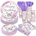 400 Pieces Butterfly Disposable Party Tableware Sets Including Plates Cups Na... New. Price: $50.33.
