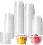 300PACK 4OZ Disposable Plastic Portion Cups With Lids, Small Mini Sauce ... New. Price: $38.55.