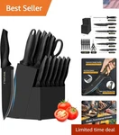 Complete 14-PIECE Knife Set With Stylish Wooden Block Perfect For Home Chefs New. Price: $49.99.