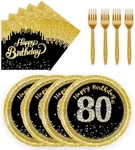 72 Pcs 80TH Birthday Paper Plates And Napkins Party 7, New. Price: $13.35.