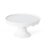 Martha Stewart Patterson 10" Round White Stoneware Pedestal Cake Stand, 5.1". Price: $60.67.