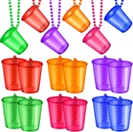 18 Pieces Shot Glass On Beaded Necklaces Plastic Cup New. Price: $26.95.