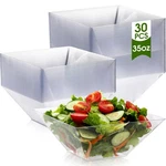 30 Pcs Square Plastic Serving Bowls, Medium Salad Fluted 35 Oz Dispos... New. Price: $55.71.
