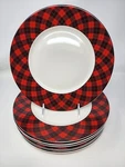 222 Fifth Christmas Plaid Dinner Plate. Rare - Great Condition!!! Used. Price: $14.00.