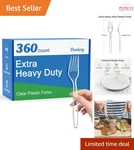 Disposable Plastic Forks Heavy Duty Clear Bulk 360 Count Party Supply New. Price: $48.98.