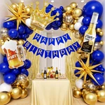 121PCS Royal Blue Gold Birthday Party Decorations With Happy Banner ... New. Price: $15.05.