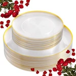 Liyh 60 Pcs Clear And Gold Plastic Plates Heavy Duty Disposable For New. Price: $51.60.