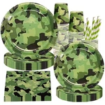 Disrub Camouflage Party Supplies Tableware Set Including Medium, New. Price: $24.53.
