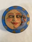 Vintage Barbara Sexton Sun & Moon Round Clay Trinket Box Blue Gold Vgc Signed! Used. Price: $99.99.