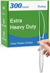 300 Extra Heavy Duty Clear Plastic Knives Disposable, Count, New. Price: $33.74.
