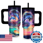 Xiiai Gifts For Women - 24 Oz Dolphin Tumbler With Handle Straw Insulated New. Price: $52.80.
