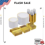 New 600PCS Gold Disposable Plates Dinnerware Set Cups Forks Knives Spoons Us. Price: $65.99.