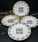 4 Ciroa Luxe Gold Trim "gather Together" Oak Leaf Border 6" Appetizer Plates New. Price: $29.94.