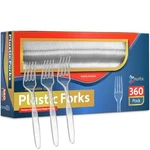 360 Count Clear Plastic Heavy Duty, Premium Disposable Forks, New. Price: $31.89.