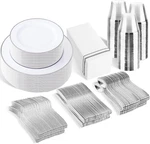 350 Pcs Heavy Duty Disposable White Plates For Guests Party Set New. Price: $76.99.