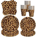 Leopard Print Plates And Napkins Party Supplies - Cheetah Birthday Deco... New. Price: $19.35.