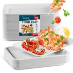 100 Pack 14 Inch Heavy Duty Disposable Food Trays Compostable Large Paper Pla... New. Price: $59.86.